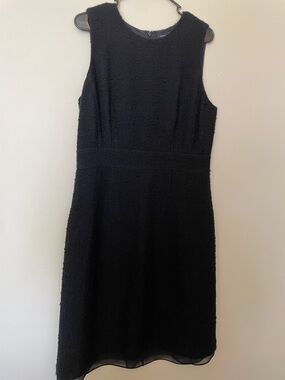 Banana Republic Black Tweed Sleeveless Midi Dress Y2K